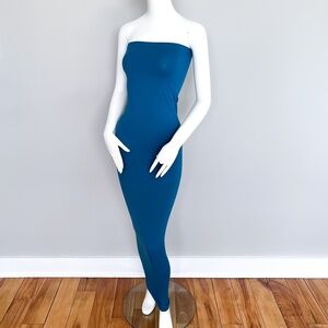 $265 Wolford Fatal Dress Turquoise Blue Small Multiwear Maxi Strapless Skirt